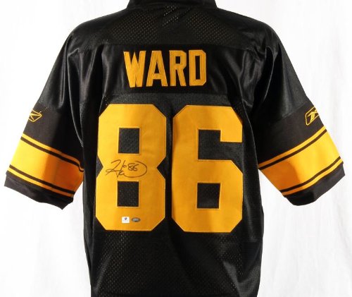 Signed Hines Ward Black Steelers Throwback Jersey - GAI - Autographed NFL Jerseys