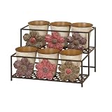 Buy Daisy Flower Metal Planter Screen Stand With 3 Planters by Asher Home Decorators