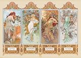 Alphonse Mucha (4 Seasons, Huge) Art Poster Print - 39 X 55