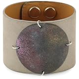 Leighelena Enamel Mocha Cristal Leather Cuff B