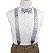 EFCB.02 Fine Pattern Extendable Microfiber Y-Back Suspender With Match Mens Bowtie For Mens By Epoint