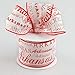 Arkansas Print Ribbon: Red & White 2.5