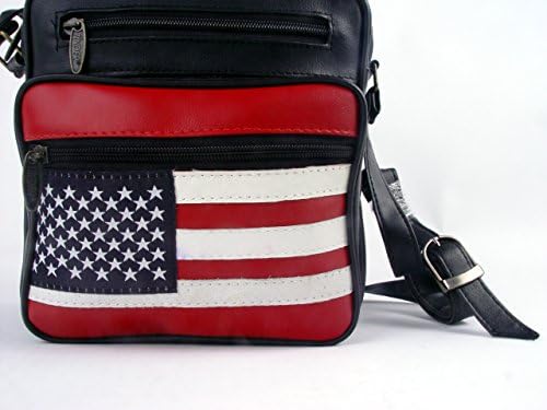 TINDER Genuine Leather American Flag Shoulderbag/Messengerbag CP701B-F