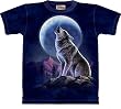 Howling Wolf T-Shirt by The Mountain 100% Cotton Short Sleeve fits Teens & Adults