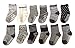 Lian LifeStyle Baby Boy's 12 Pairs Pack Non-Skid Cotton Socks One Size Multiple Color