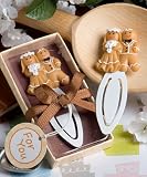 Gingerbread bride and groom design bookmark favor