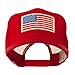 6 Panel Mesh American Flag White Patch Cap - Red W38S61E