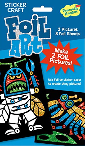 Peaceable Kingdom Foil Art Robots Sticker Craft Pack