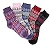 Velice Women's Crew Socks Wool Thick Comfort Winter Socks- 5 Pack Mixed Colors