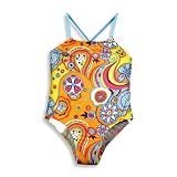 Cruz - Toddler Girls One Piece Swirl Print Swimsuit, Orange, Multi