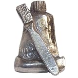 Toothpaste/brush Knob, Matte Silver, 2'' x 1-1/4''