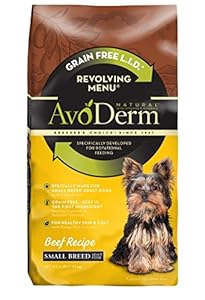 AvoDerm Natural Revolving Beef Recipe Menu for Small Breed Adult Dog Food, 4 lb.