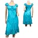 Blue Cotton Empire Waist Plus Size SunDress