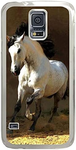 Galaxy S5 Case, Personalized Custom PC Clear Case for Samsung Galaxy S5 White Horse Cover