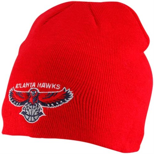 adidas Atlanta Hawks Red Basic Logo Uncuffed Knit Beanie