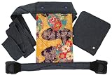 昔ながらのおんぶひも 背当て頭あてつき デニム/花らんまん(おもて) 本体:綿100% ON-40-X-2190