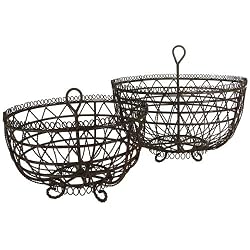 Jardin Wire Baskets -Set of 2 Sizes, Rust Color