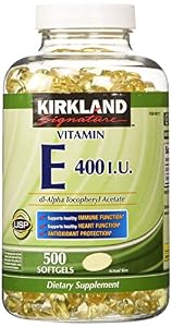 Kirkland Signature Vitamin E 400 I.U. 500 Softgels, Bottle