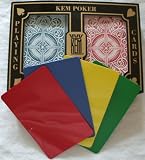 2 Free Cut Cards + KEM Arrow Red Blue Playing Cards Poker Size Regular Index