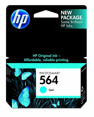 Original HP 564 Cyan Ink Cartridge in Retail Packaging