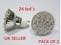 GU10 24 LED COOL WHITE ENERGY SAVING BULB (2 PACK)