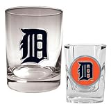 MLB Detroit Tigers Rocks Glass & Square Shot Glass Set - Primary Logo