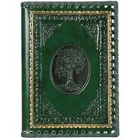 The Tree Of Life Refillable Leather Journal with Embossed Tree Designs, Ivory Sheets, Lined, 6x8