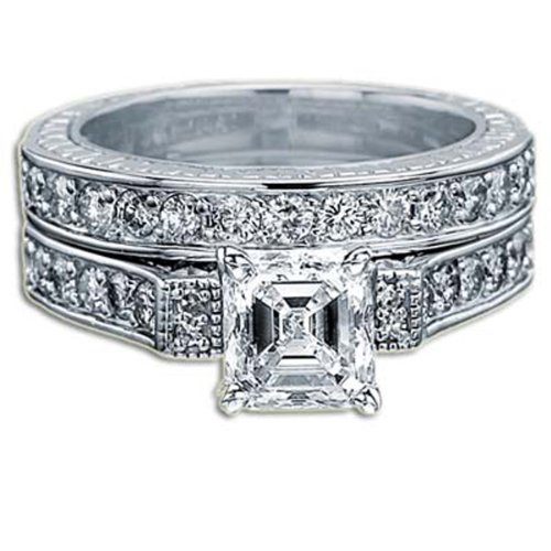 2.42 CT DIAMOND ENGAGEMENT RING BRIDAL SET G VS2