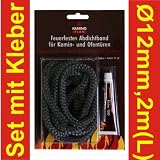 Glasstrickschnur Dichtschnur mit Kleber Ø 12mm 2m lang