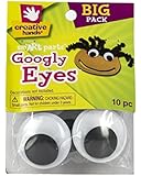 Creative Hands by Fibre-Craft - 40mm Black Glue-On Googly Eyes - 10 Pack