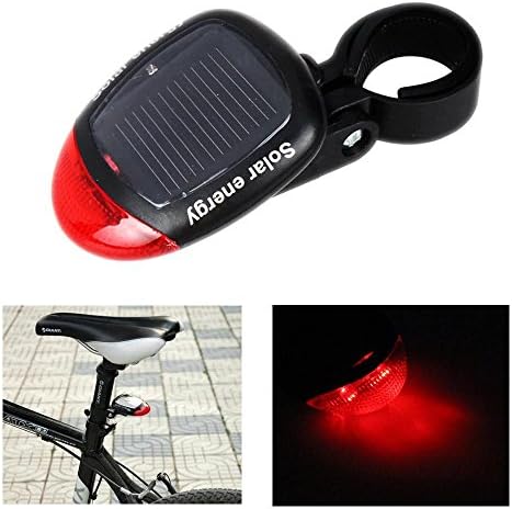 New Bike Bicycle Solar Energy Power Rear Tail Light Red 2 LED Rechargeabale