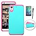 HTC Desire 626 Case, HTC Desire 626s Case, LUXCA [Shock Proof] Hybrid Dual Layer [Slim Fit] Defender Protective Case Cover (Teal Mint Pink)