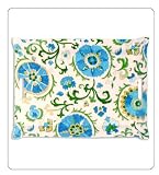 Large Serving Tray Blue Suzani - Decorative Serving Trays, Bed, Table, Ottoman - 16 x 22
