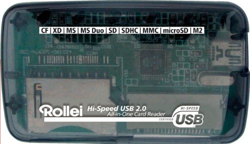 Rollei High Speed CR Black All-in-One Kartenleser (maximale &Uuml;bertragungsrate 480 Mbit/s, USB 1.1 / USB 2.0, Mac und PC kompatibel)