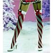 Lycra Sheer Candy Cane Bow Top Stockings