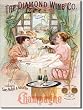 Diamond Wine Champagne Metal Tin Sign 12.5"W x 16"H