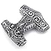 KONOV Mens Vintage Thors Hammer Stainless Steel Pendant Necklace, Black Silver, 24 inch Chain