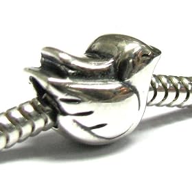 Sterling Silver Dove Bird Peace Bead For European Charm Bracelets Jewelry