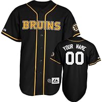 Boston Bruins Jersey: Black Customizable NHL Replica Baseball Jersey