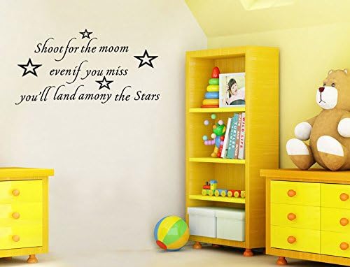 Homefulcomely PVC Wall Stickers English SHOOT FOR child star child living room bedroom decor can be removedWallpaper55.9cm x30.5cm
