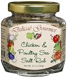 Delicae Pantry Gourmet Chicken & Poultry Sea Salt Rub, 3.5-Ounce Glass Jars (Pack of 4)
