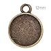 12mm Round Cabochon Base Antique Bronze Plated Pendant Trays-20pcs