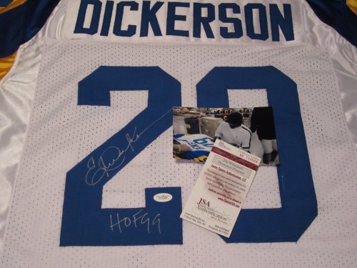 Eric Dickerson Signed Autographed St Louis Rams Jersey Jsa Coa & Hologram Proof Photo