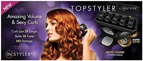 NEW! TopStyler by InStyler Heated Ceramic Styling Shells Hair Curlers w/Case