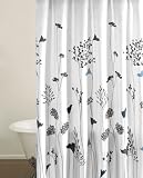 Perry Ellis Asian Lily White Shower Curtain, 100-Percent cotton