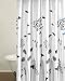 Perry Ellis Asian Lily White Shower Curtain, 100-Percent cotton