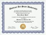 Abstract Art Degree: Custom Gag Diploma Doctorate Certificate (Funny Customized Joke Gift - Novelty Item)
