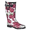 Women's Tattoo Roses Rain Boots - Red/ Black