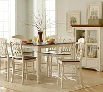 Big Sale Homelegance Ohana 6 Piece Counter Height Dining Room Set in White