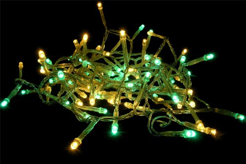 Morning Dew LED fairy lights in turquoise and warm white, made by QB